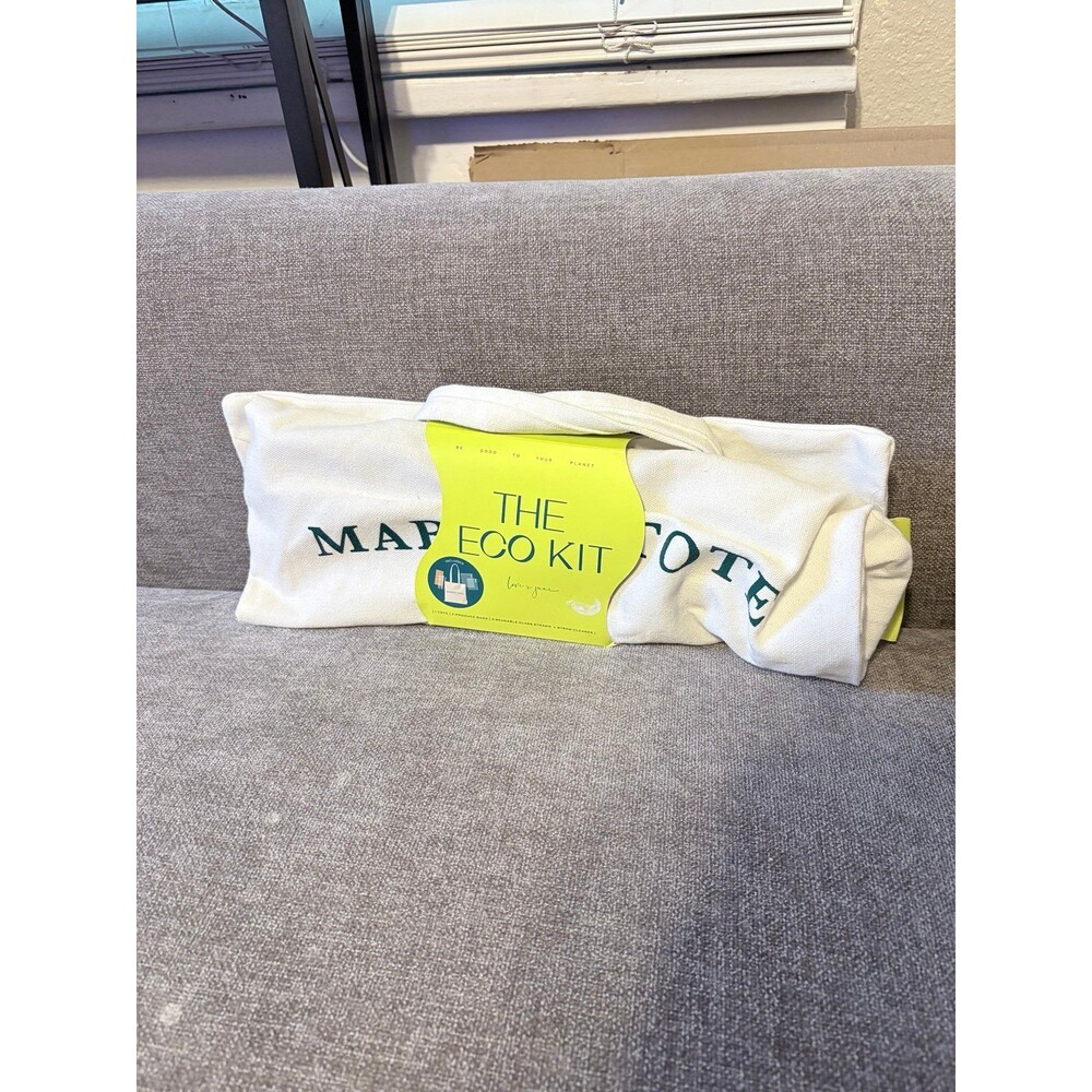 Love X June Eco Kit New Market Tote with reusable produce bags and glass straws